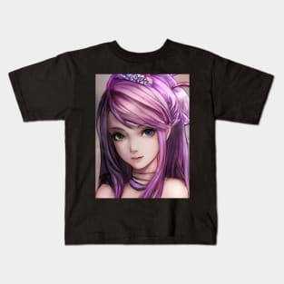 Anime Manga Girl Pink Hair Kids T-Shirt